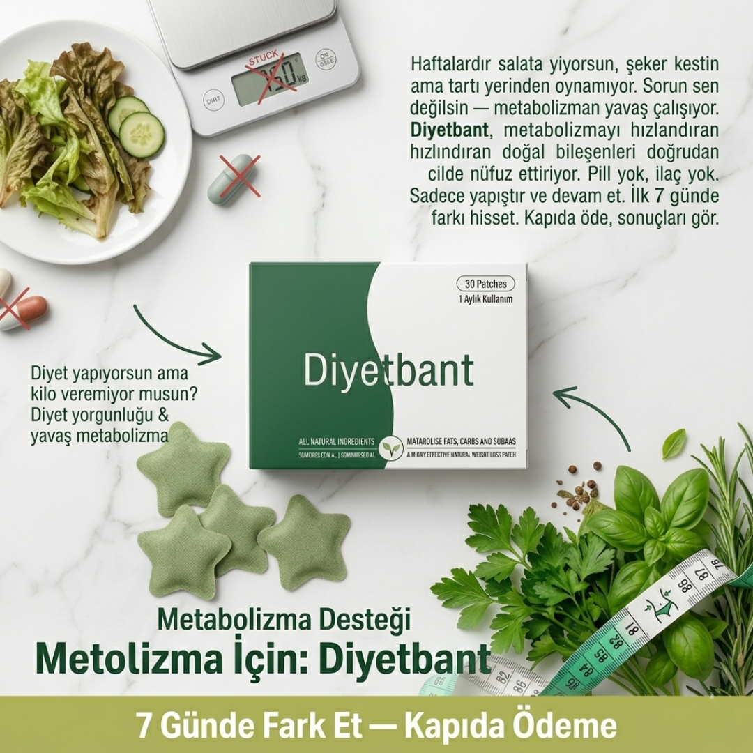 Bantify Diyetbant Zayıflama Bandı | Doğal Yağ Yakıcı ve Ödem Attırıcı 1 Paket 30 Bant İçerir